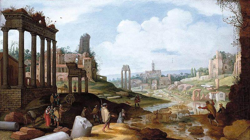 View of the Forum Romanum, Willem van Nieulandt